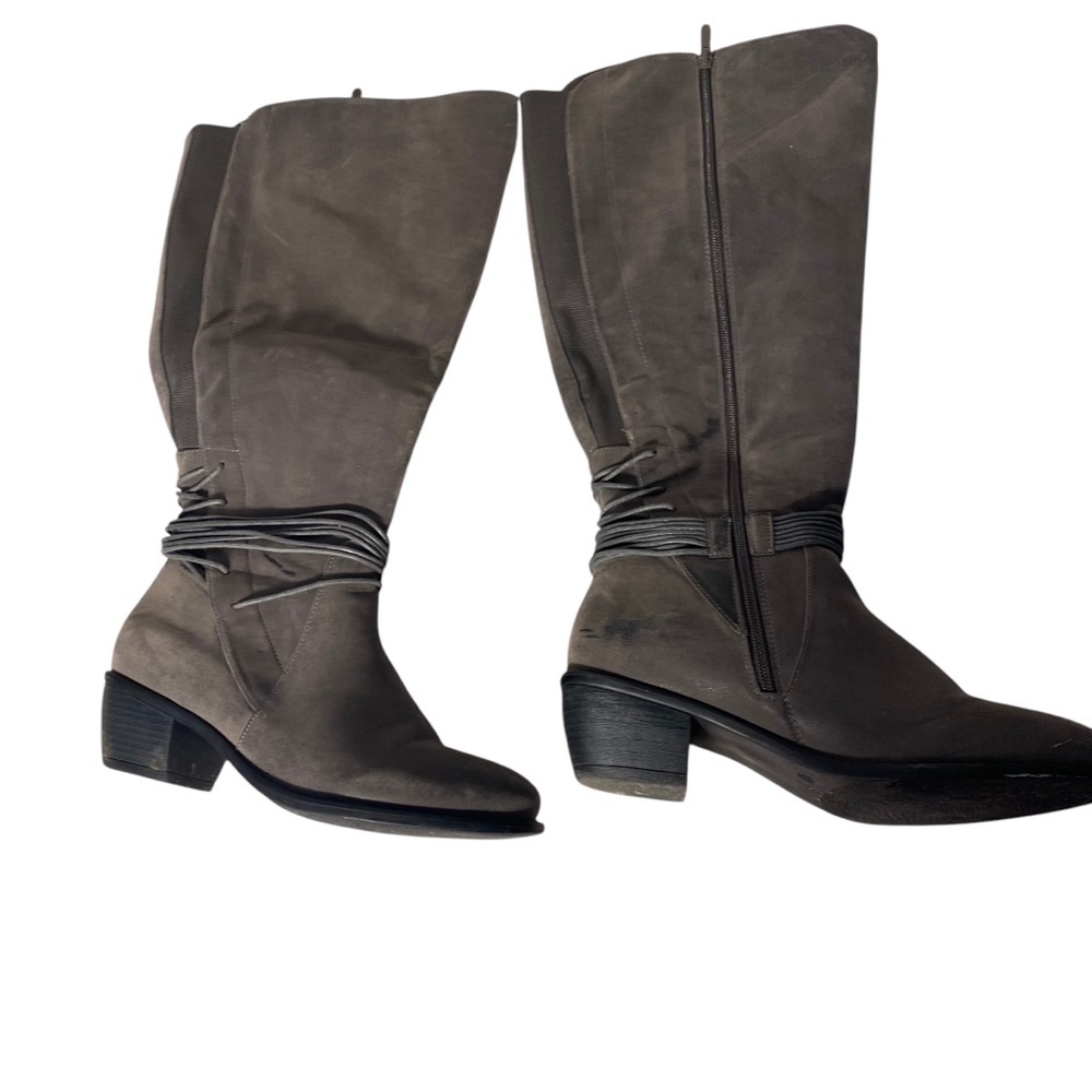 Tall Faux suede Torrid Boots Gray Sz 11WW